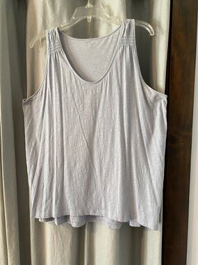 LOFT Light Blue Sleeveless Scoop Neck Tank Top, Women’s Size XL